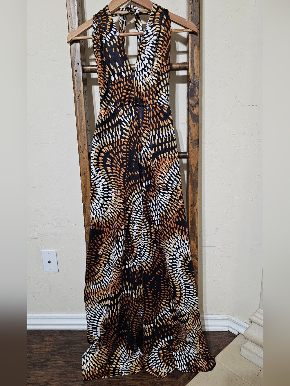 DeWeese Design Vintage 1970s Halter Palazzo Jumpsuit
